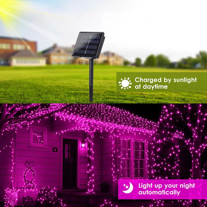 Solar String Lights Outdoor, 2-Pack Total 80FT 200 LED Solar Christmas Twinkle Lights Outside