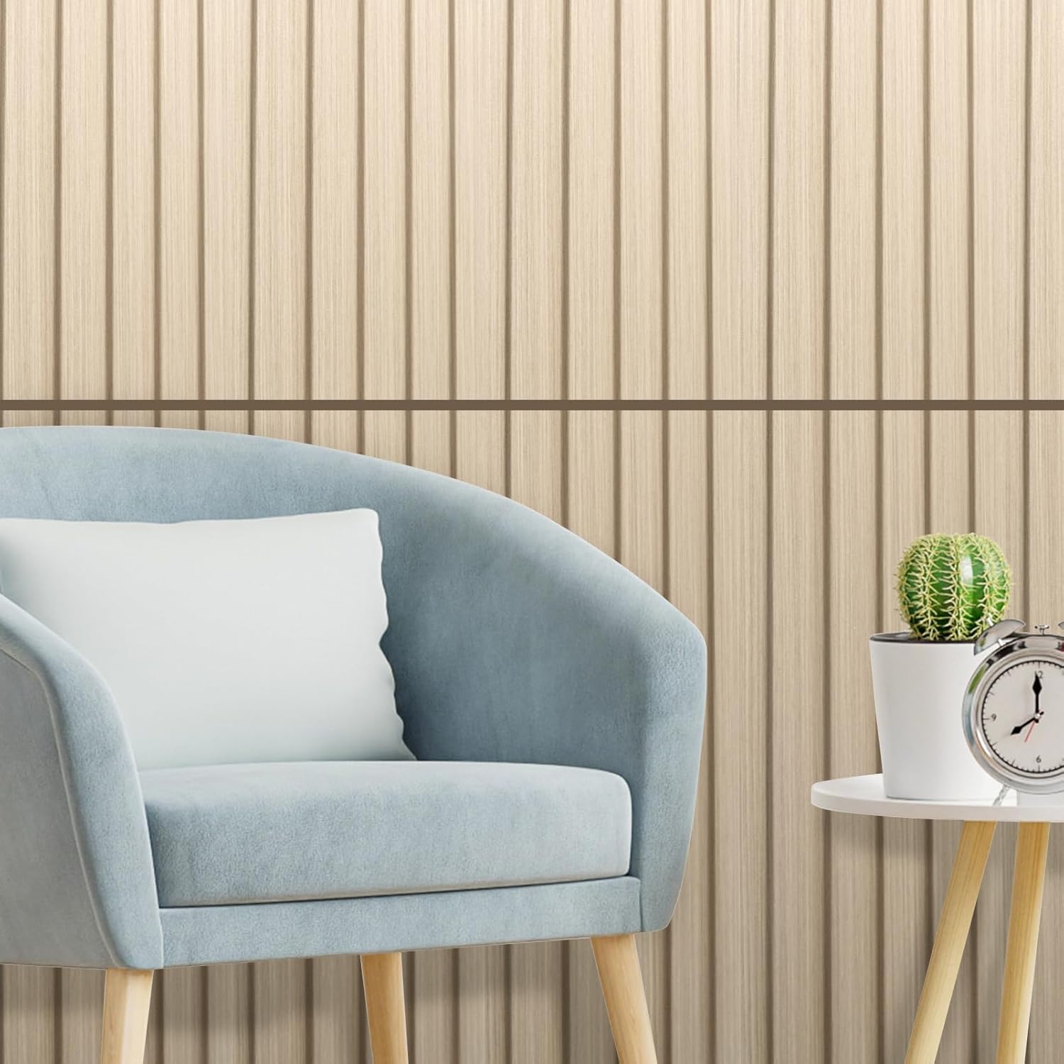 Art3d WPC Wainscoting Panels, 16-Pack 48 x 6 Inch 3D Wall Accents for Interior Wall Decor, Living