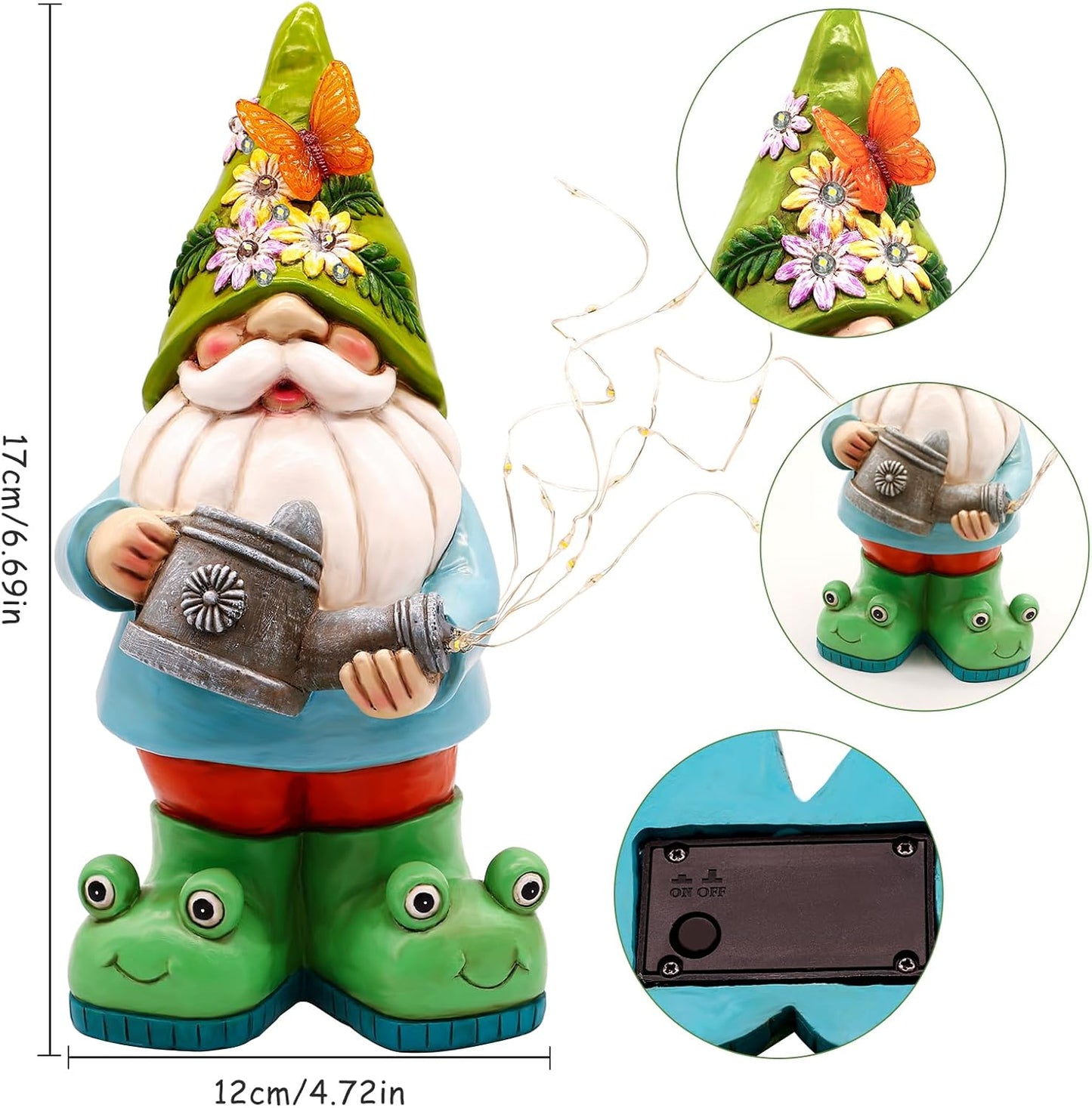 Solar Watering Can Gnome Light Waterproof - Funny Gnome Mother' s Day Gifts for Mom Women Solar