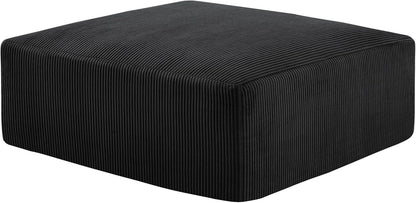 40" Square Stuffed Ottoman Pouf for Sofa Couch, Corduroy Poufs with Foam Chunk Filling, Furry &