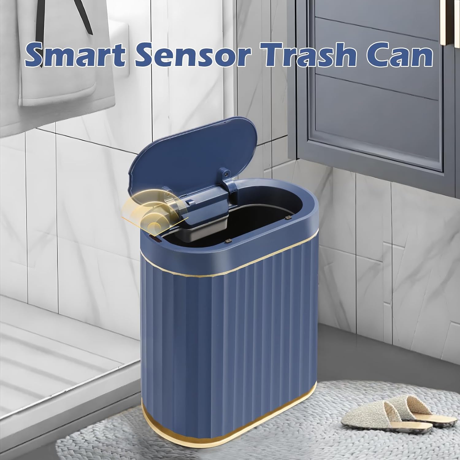 ELPHECO 2 Gallon Sensor Trash Can - 7.5L Waterproof Motion Sensor Trash Can, Automatic Bathroom