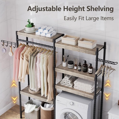 CABIHOME 5-Tier Over-The-Washer Shelf - Adjustable Height Laundry Organizer Space Saver