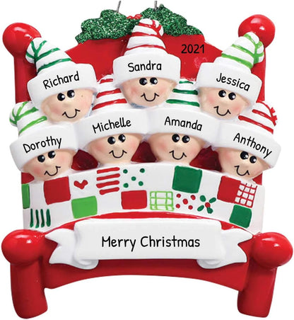 Bedtime Family of 7 Ornament 2025 Personalized Family Christmas Ornaments 2025 | Tucked Together