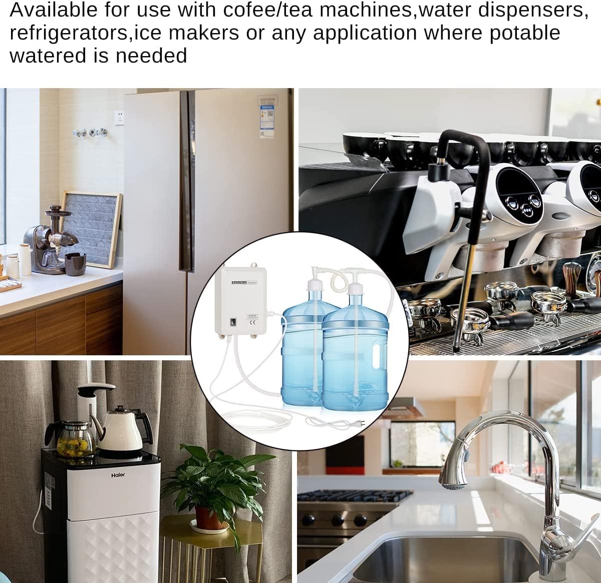 Bottle Water Dispenser Pump System, 20ft 110V AC US Plug High Flow Bottled Water Dispensering with