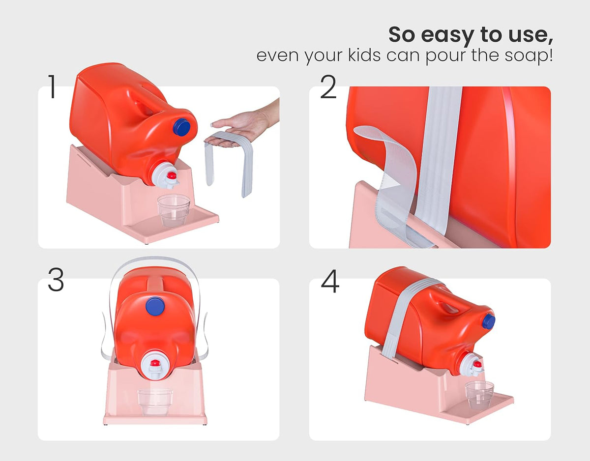 TidyFriend Liquid Laundry Detergent Holder Stand with Drip Tray & Rubber-Grip Feet, Stand for