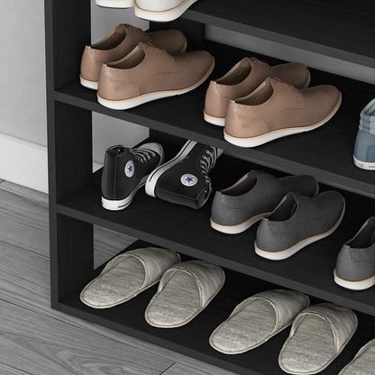 DlandHome Shoe Rack Shoe Storage Cabinet, 5 Tier Shoe Racks, Wooden Shoes Heels Sneakers Storage