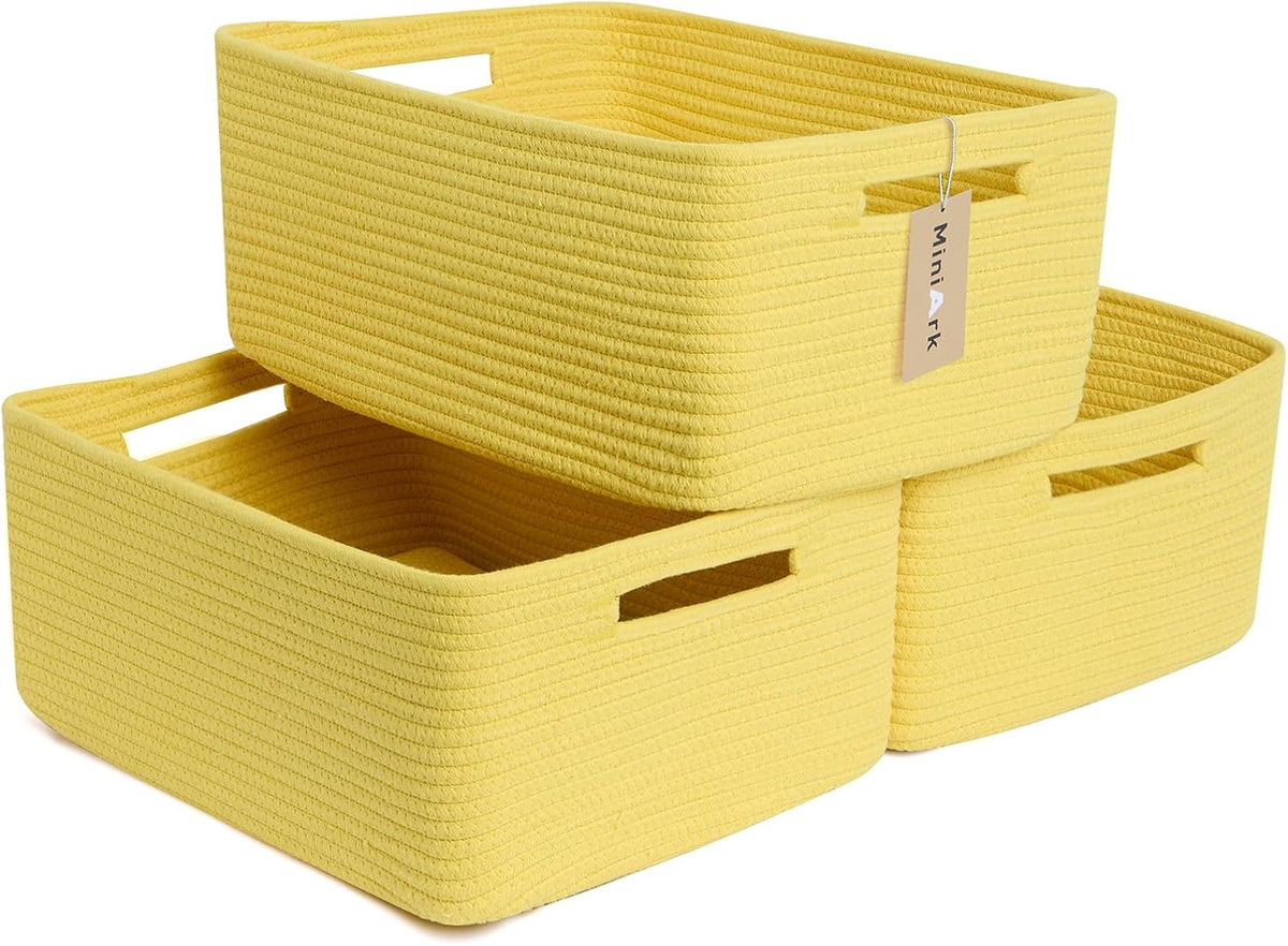 Large Storage Baskets for Shelves, Closet Organizers Bins for Clothes Blanket Towels, Baby Nursery