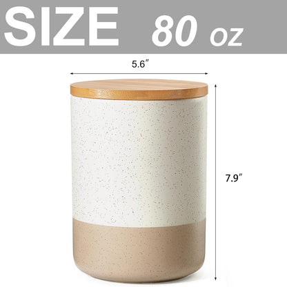Yangbaga Canister Sets for Kitchen Counter, 80 OZ Large Ceramic Food Storage Jars with Airtight