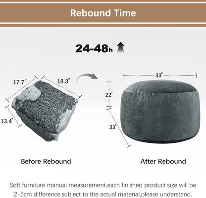 3 Feet Bean Bag Chair - BeanBag Chairs for Adults, Living Room Furniture Sofa with Soft Micro Fiber