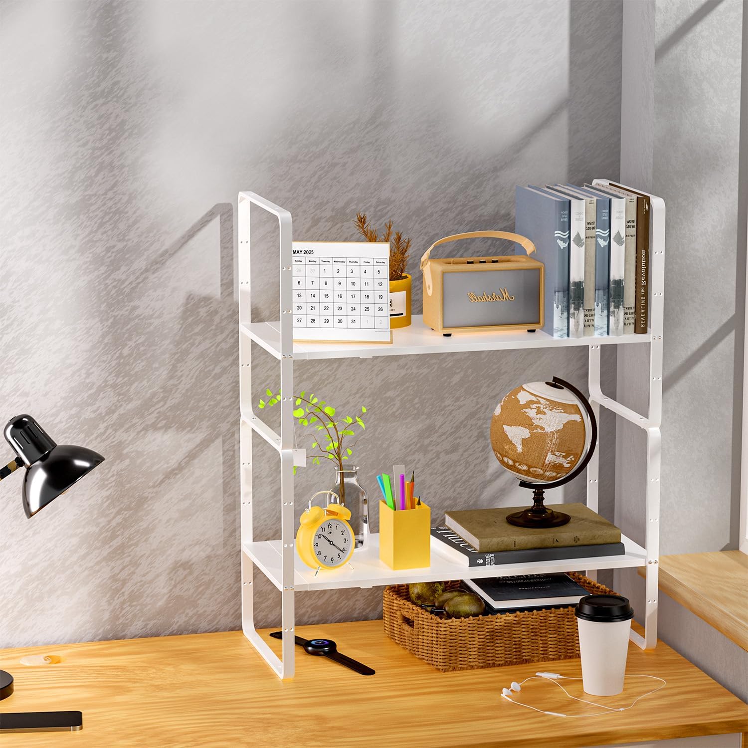iPEGTOP Expandable Cabinet Storage Shelf Organizer Rack, 2 Pack Heavy Duty Steel Metal Spice Rack