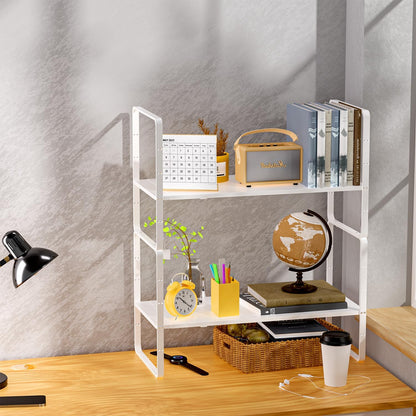 iPEGTOP Expandable Cabinet Storage Shelf Organizer Rack, 2 Pack Heavy Duty Steel Metal Spice Rack
