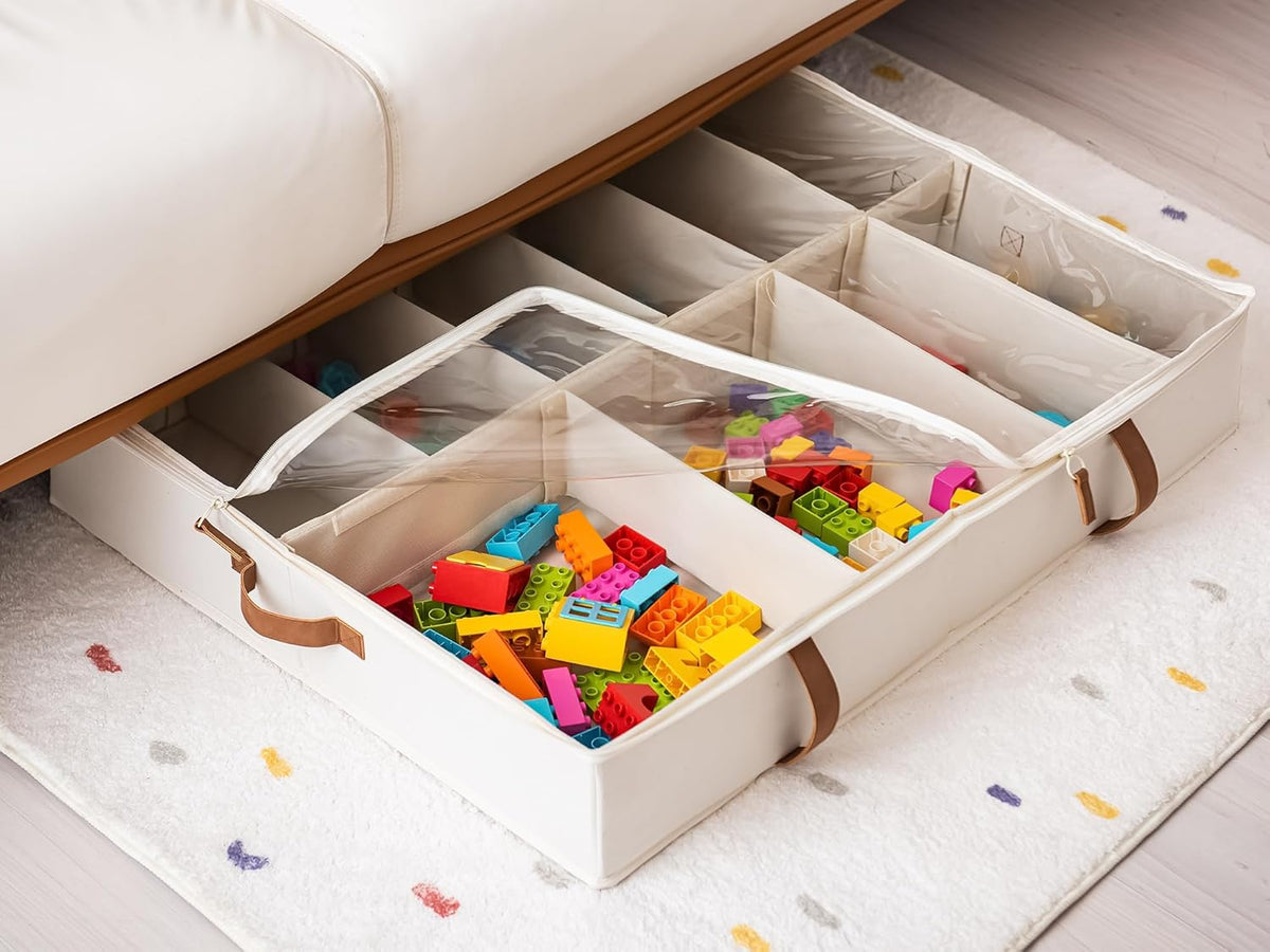 StorageWorks Shoe Organizer Under Bed for Closet, 2-Pack Ultra-thick Fabric Shoe Storage Containers