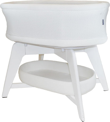 Evi Smart Baby Bassinet Beside Sleeper with Auto-Glide, Ambient Nightlight & Sensory Sounds