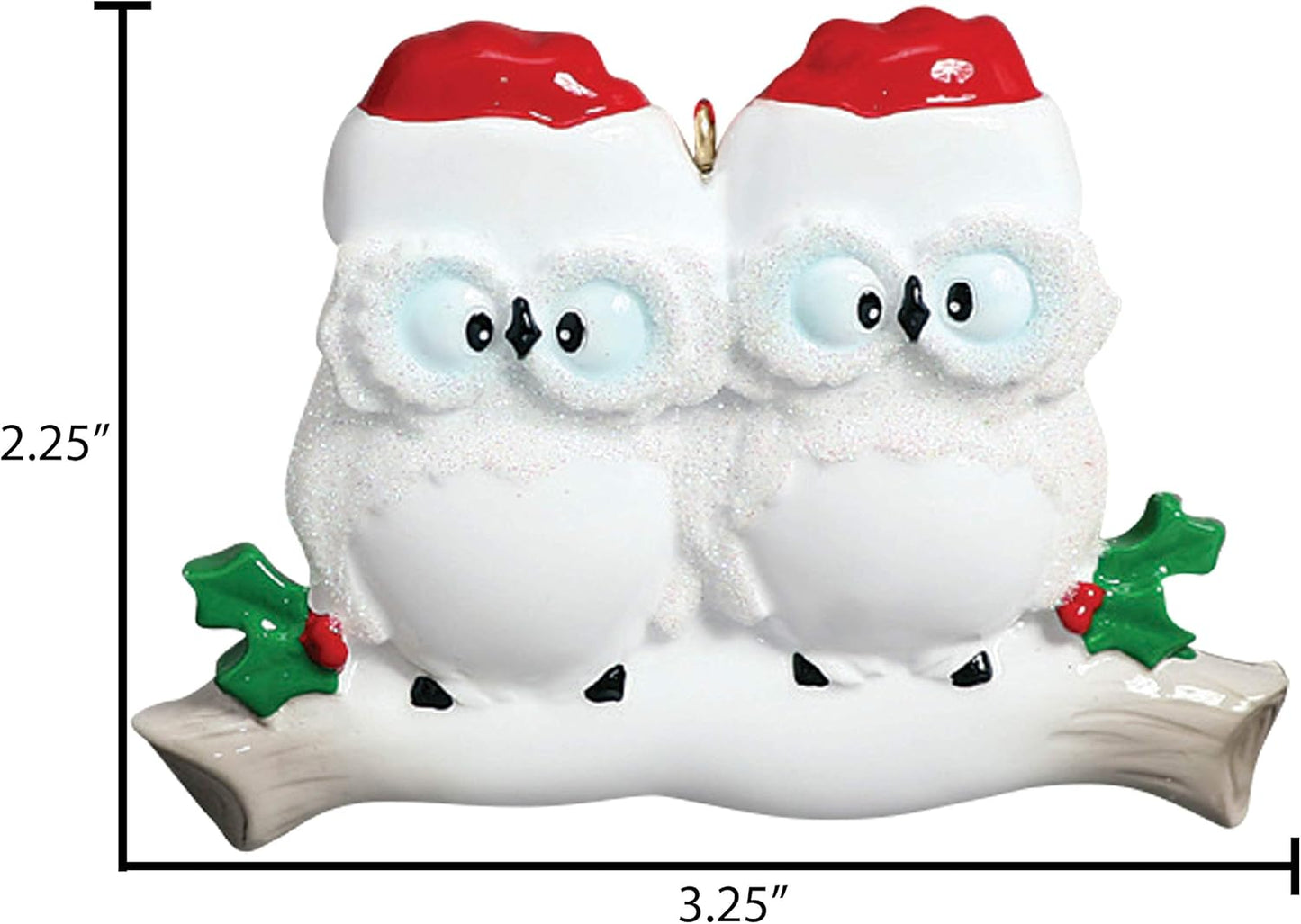 3D Personalized Our First Christmas Ornament 2025 | Custom Owl Couple Ornaments Winter White Owls