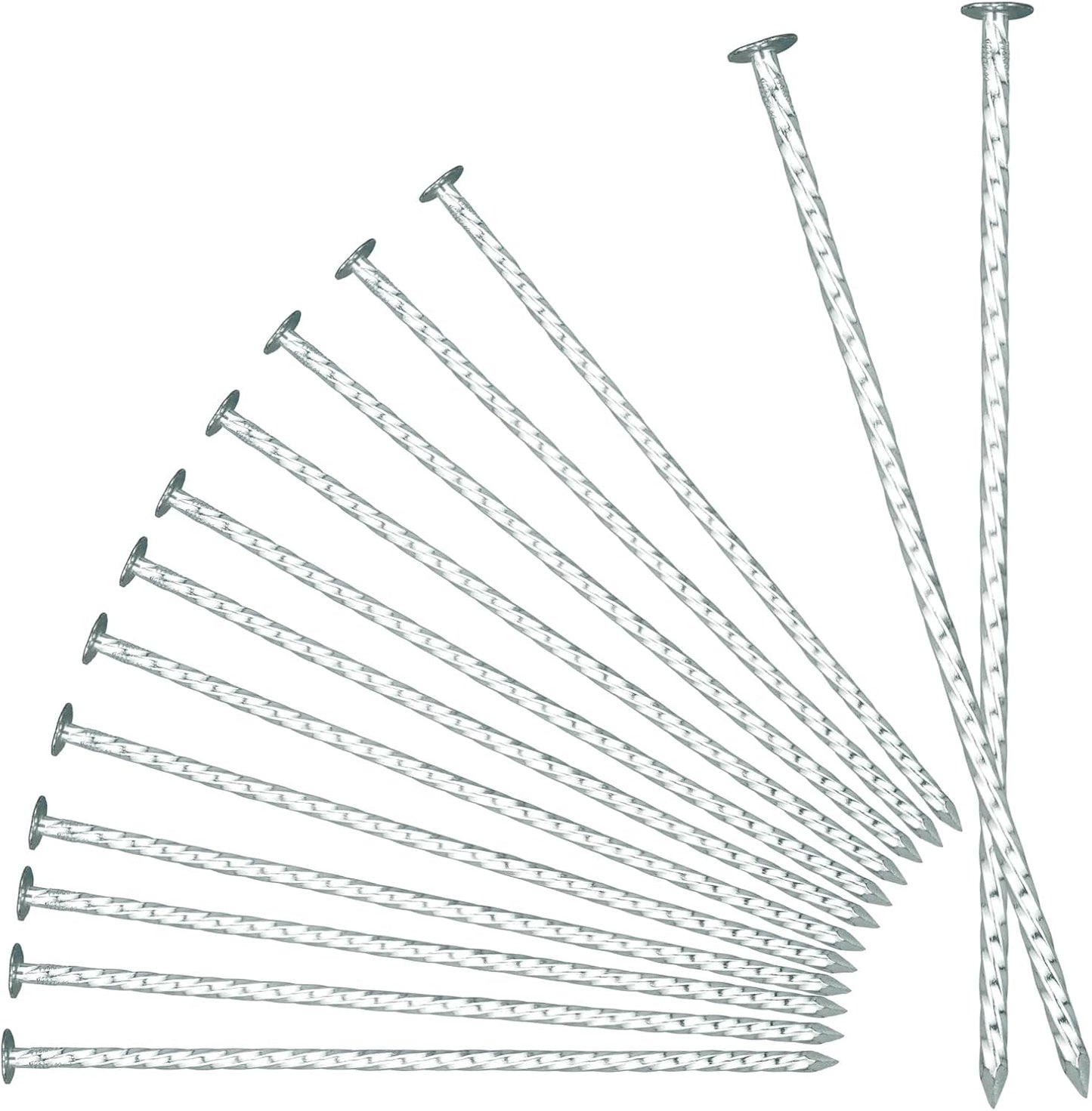 8" Heavy Duty Spiral Landscape Spikes - Solid Galvanized Metal Garden Stakes for Fixing Paver