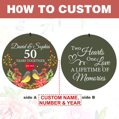 ASTARIN 50th Anniversary Wind Chimes Personalized, 30"/36" Deep Tone Wind Chimes for Wife Husband
