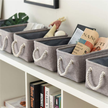 TcaFmac Basket for Organizing Cube Stgorage Bin - Small 6 Pack Fabric Storage Cubes Collapsible