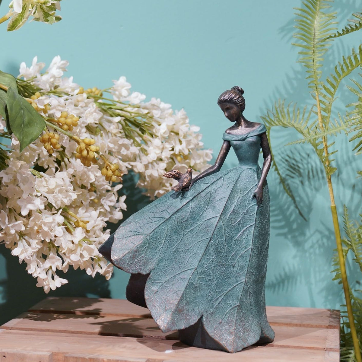 Guichifun Fairy Statue Collection Home Decoration - Leaf Angel Girls Resin Gardening Gifts for
