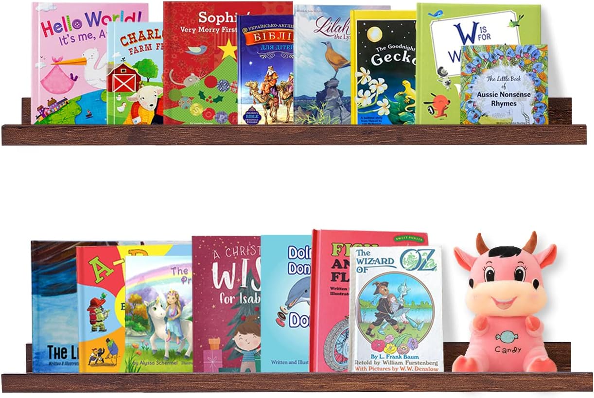 AZSKY Floating Picture Ledge 36 Inch Wall Mount Floating Shelves Long Wood Floating Book Shelves