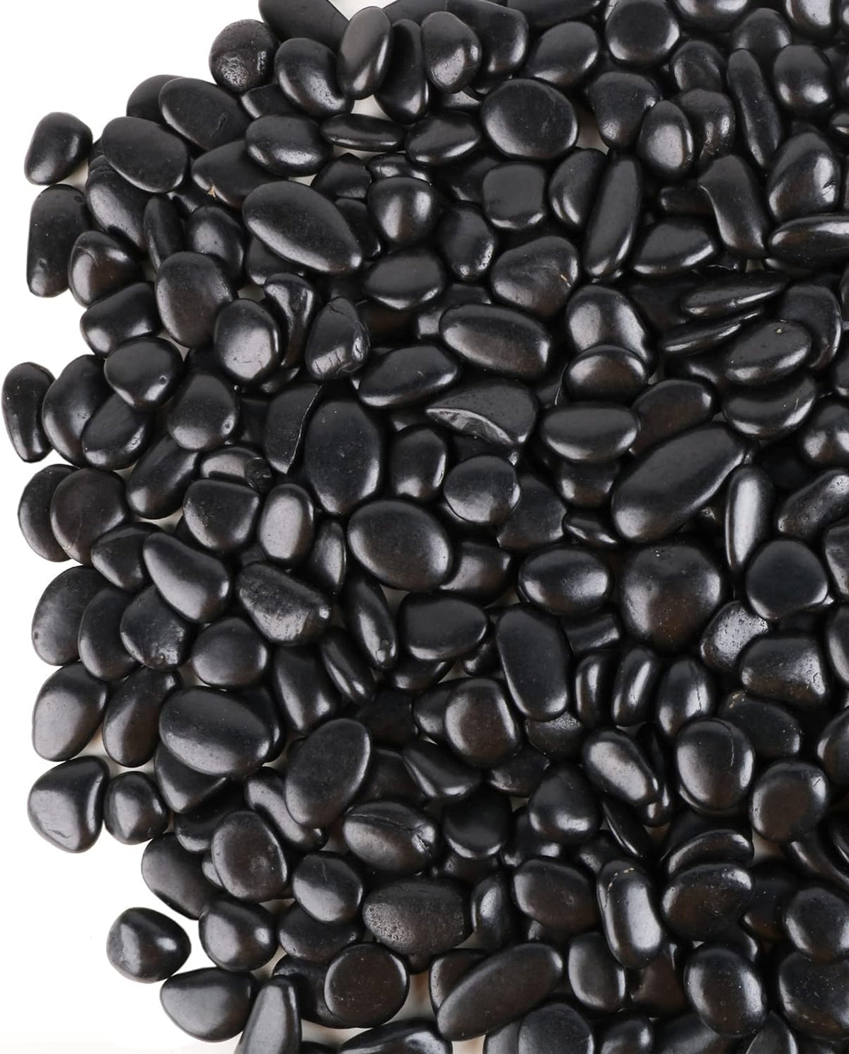 Black Pebbles for Plants 1.8lb Bulk Bag Aquarium Gravel 0.8"- 1.2" Decorative Polished Fish Tank