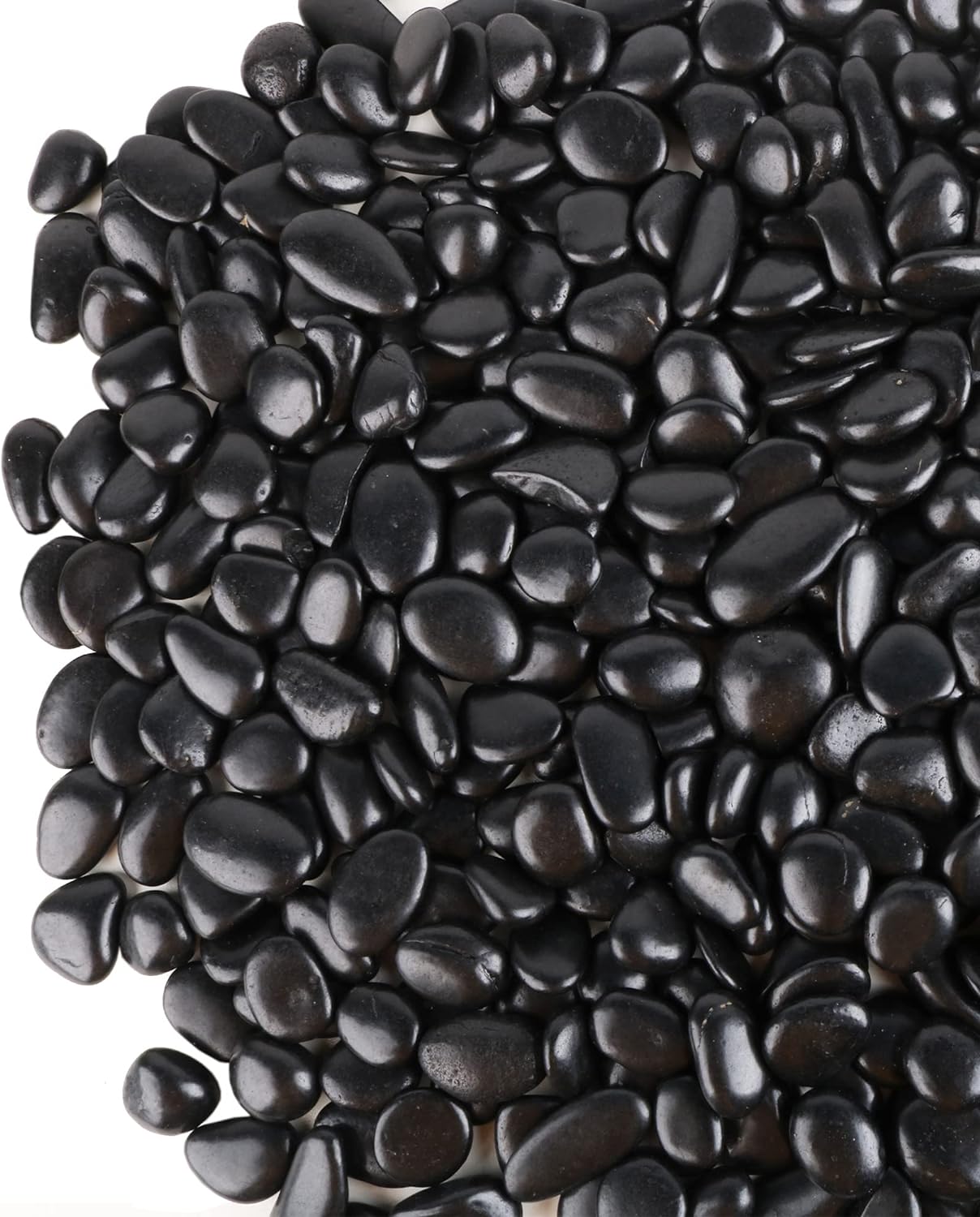 Black Pebbles for Plants 1.8lb Bulk Bag Aquarium Gravel 0.8"- 1.2" Decorative Polished Fish Tank