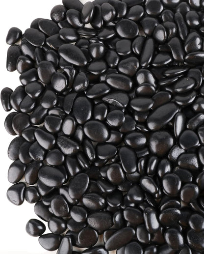 Black Pebbles for Plants 1.8lb Bulk Bag Aquarium Gravel 0.8"- 1.2" Decorative Polished Fish Tank