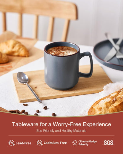 famiware Coffee Mugs Set of 4, Nebula 14oz Coffee Mugs, Ceramic Cup Set with Handle for Latte, Tea