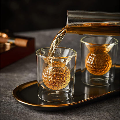 Golf Whiskey Decanter Set with 4 Golf Ball Shot Glasses, Unique Golf Gifts for Men Women, 750ml