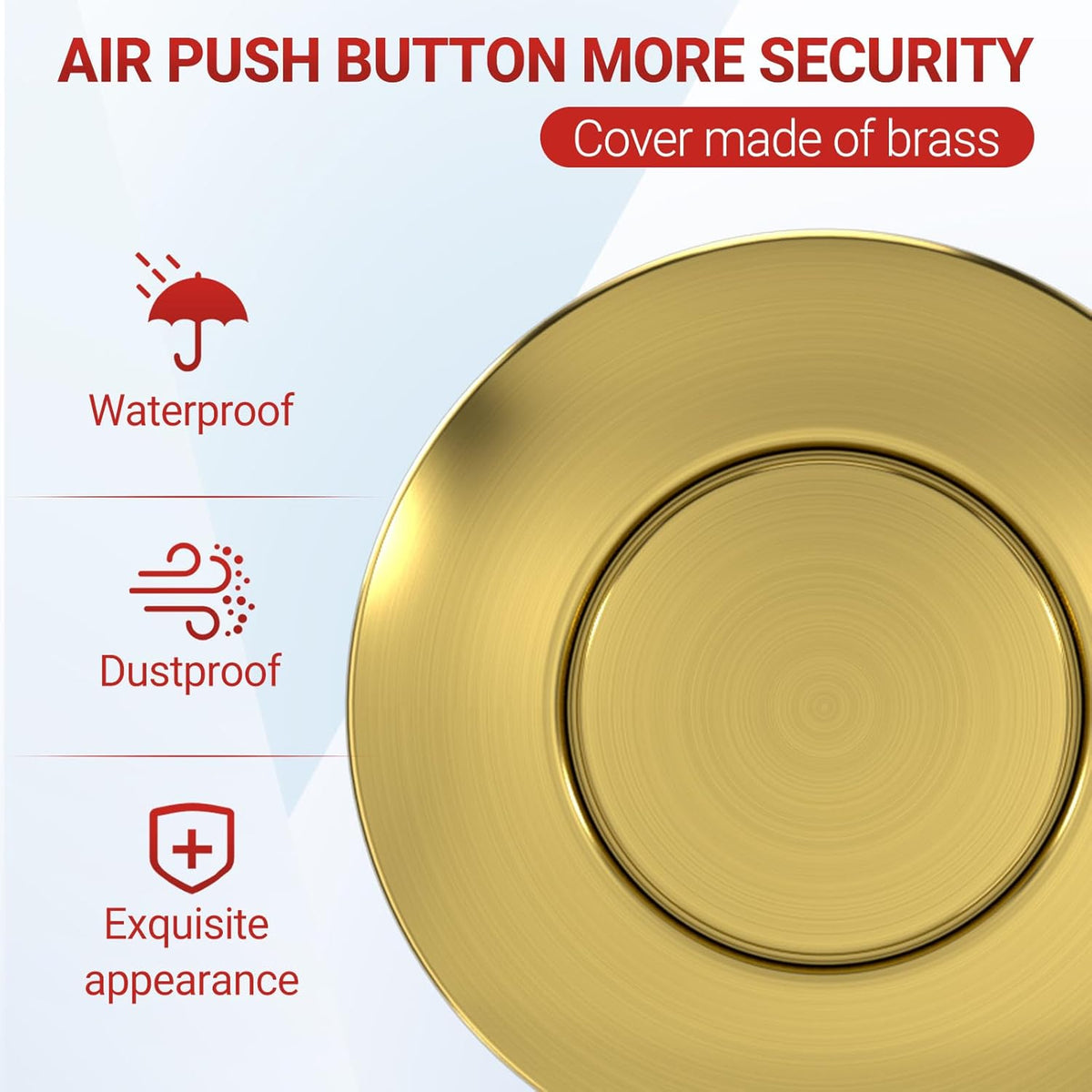 APIELE Garbage Disposal Air Switch Kit, Sink Top Push Button Switch for Food Waste Disposer, UL