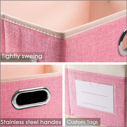PRANDOM Large Collapsible Storage Bins with Lids [3-Pack] Fabric Foldable Storage Boxes Organizer