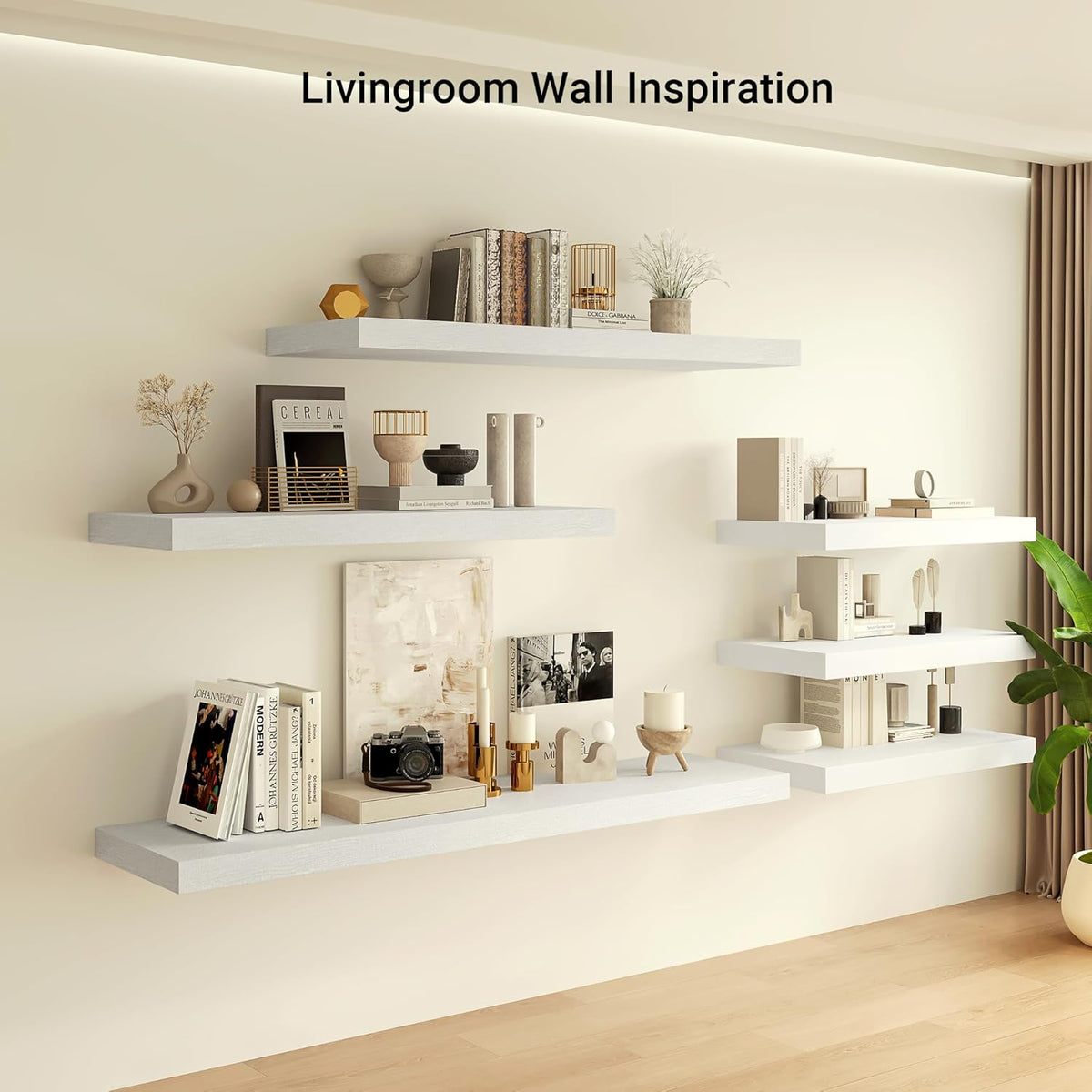 Heimlove 12" Deep Floating Shelves, 36 x 12 Inch Wall Mounted Long Floating Shelf with Invisible