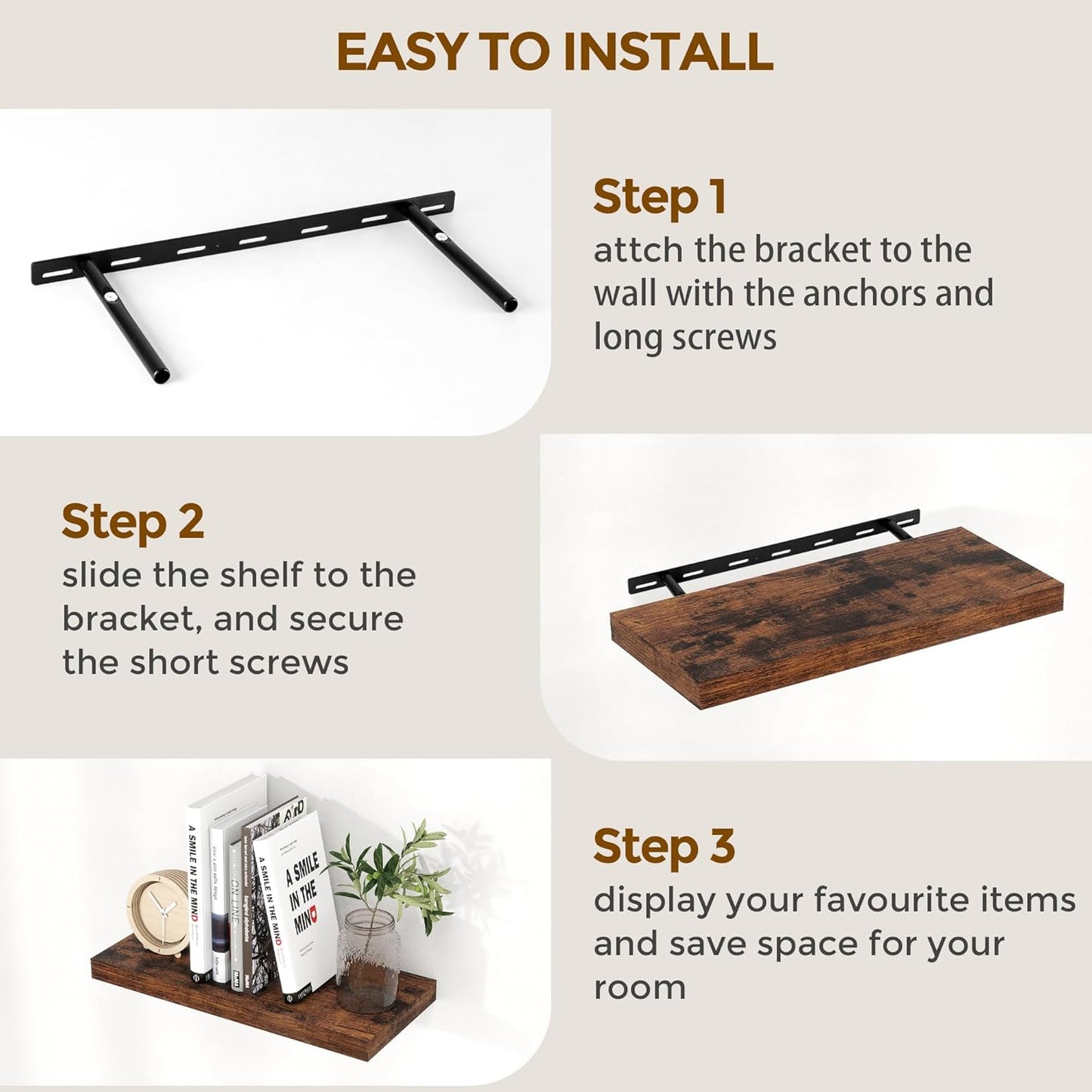 24 x 9 Floating Shelves, 9 Inch Deep Floating Shelf Wall Mounted, 24 Inch Bathroom Shelves Set of
