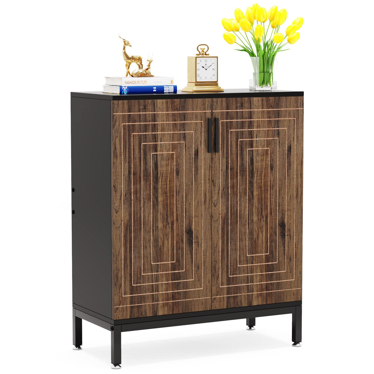 LITTLE TREE Shoe Cabinet with Doors, 20 Pairs Entryway Shoe Storage Cabinet Modern Storage