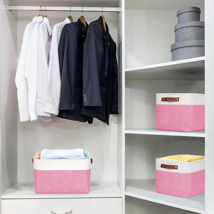 Storage Bins Large Fabric Storage Baskets for Shelves 3 Pack, Decorative Linen Closet Baskets with
