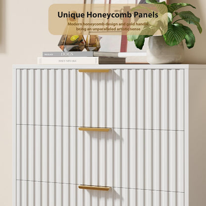 GarveeHome Fluted 5 Drawer Dresser for Bedroom, 47.2" Tall Modern Chest of Drawers with Deep
