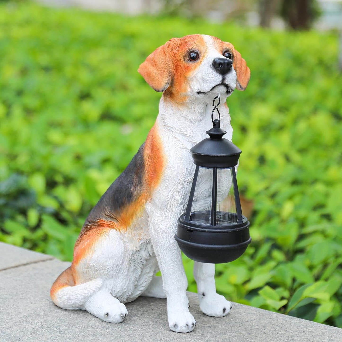 Solar Dog Statue Outdoor Decor - Beagle Dog Statue With Solar Lights for Patio, Lawn & Garden