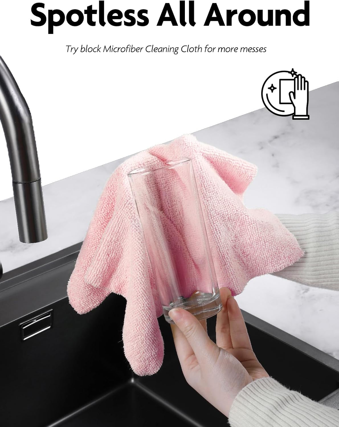Fantasticlean Microfiber Cleaning Cloth Roll -150 Sheets, Tear Away Microfiber Towels, 12" x 12"