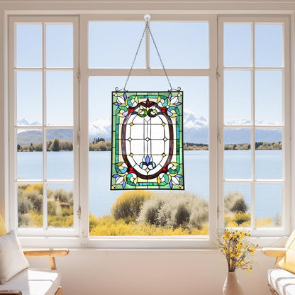 Capulina Dancing Style Stained Glass Window Hangings Panels 17" W x 22" H Fine Handicrafts