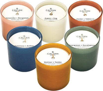 Calyan Wax Co. Scented Candle Gift Set, The Dignity Series Set of 6 Aromatherapy Soy Candles, Non