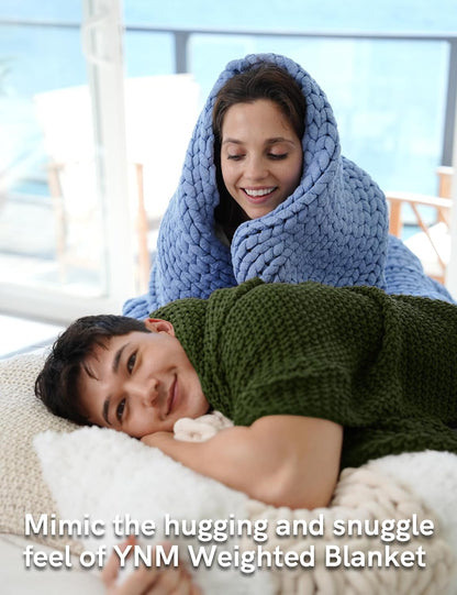 YnM Chunky Cotton Knit Throw Blanket, Cable Knit Throws for Bed Couch Sofa, Comfy & Relaxing