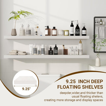 48 Inch Floating Shelves, 48"x9.25"x1.5" Inch Deep Floating Shelves for Wall, Wooden Shelves for