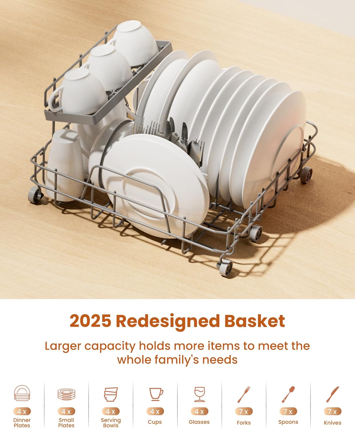 HAVA 2025 NEW Upgraded Countertop Dishwasher with Water Softener and Enhanced Energy Efficiency