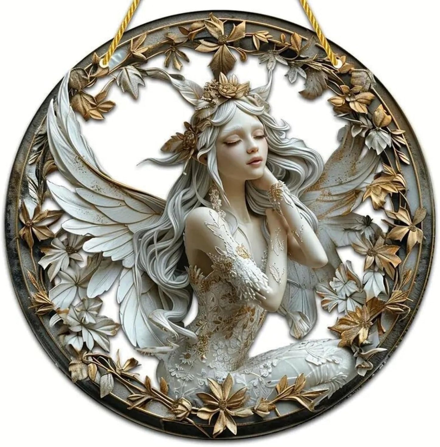 Flower Fairy Garden Decorations Angel Wing Christmas Halloween Deco Statue Art Elf Sculpture