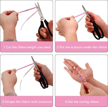 BEISHIDA 500 Yards Pink Ribbon Crimped Curling, Balloon String Shiny Metallic Roll for Gift