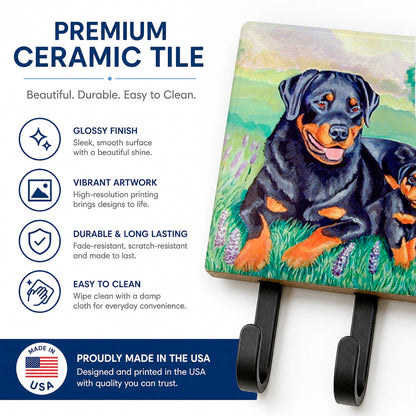 Caroline's Treasures 7141TH68 Rottweiler Leash or Key Holder, Wall Hooks, Key Hooks Holder, Coat