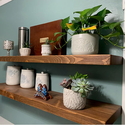 Joel's Antiques 48 Inch Wooden Floating Shelves for Wall - 48x12x2 in - Made of Natural Wood - Long