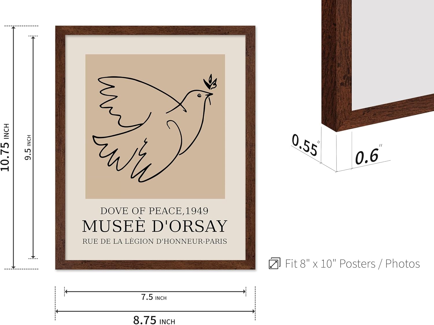 Poster Master Vintage Poster - Retro Minimalist Print - Gift for Artist, Friend - Dove Of Peace