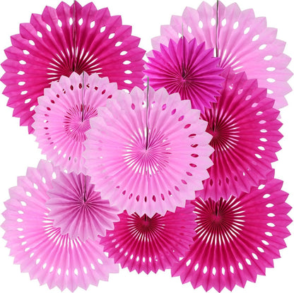 BEISHIDA Hot Pink Combination Hanging Honeycomb Round Paper Fans Decoration Bachelorette Theme