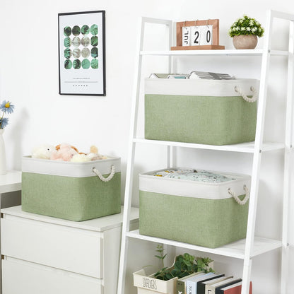 Bidtakay Large Fabric Baskets for Organizing [3-pack] Closet Organizers and Storage Baskets for