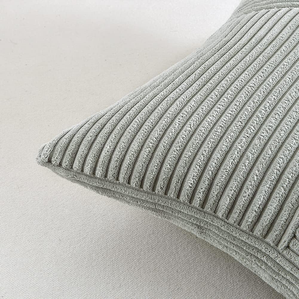 Fancy Homi 2 Packs Grey Long Lumbar Decorative Throw Pillow Covers 12x24 Inch for Couch Bed Sofa